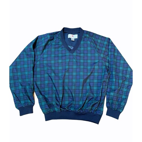 Vintage Thomas E Wilson Golf Windbreaker Pullover Jacket Mens M Tartan Plaid EUC - Picture 1 of 8